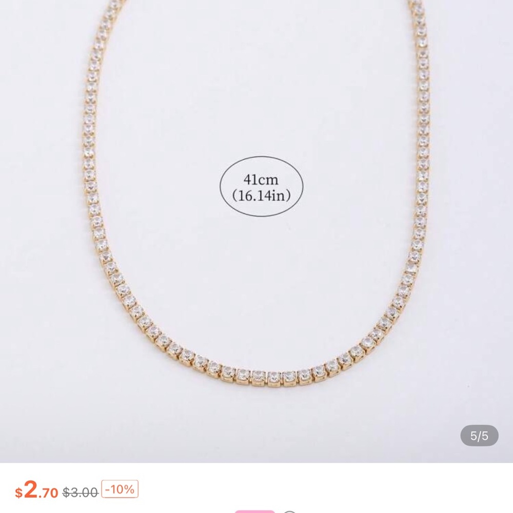 Elegant Gold Tennis Necklace